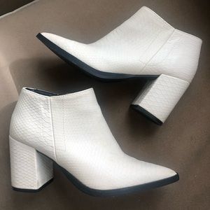 Faux skin cream booties